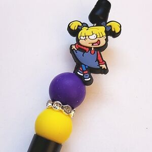 Handmade Rugrats Angelica Pickles Beaded Silicone Focal Bead Pen